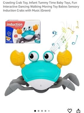Interactive Crawling Crab Toy - Green & Yellow Musical Baby Toy